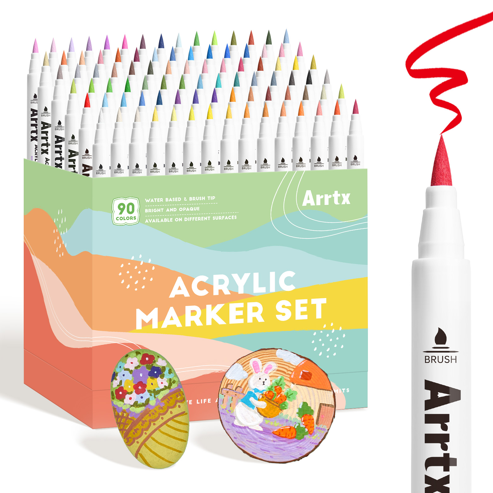 Art Craft Book - Arrtx 90 Colors Acrylic Paint Pens,