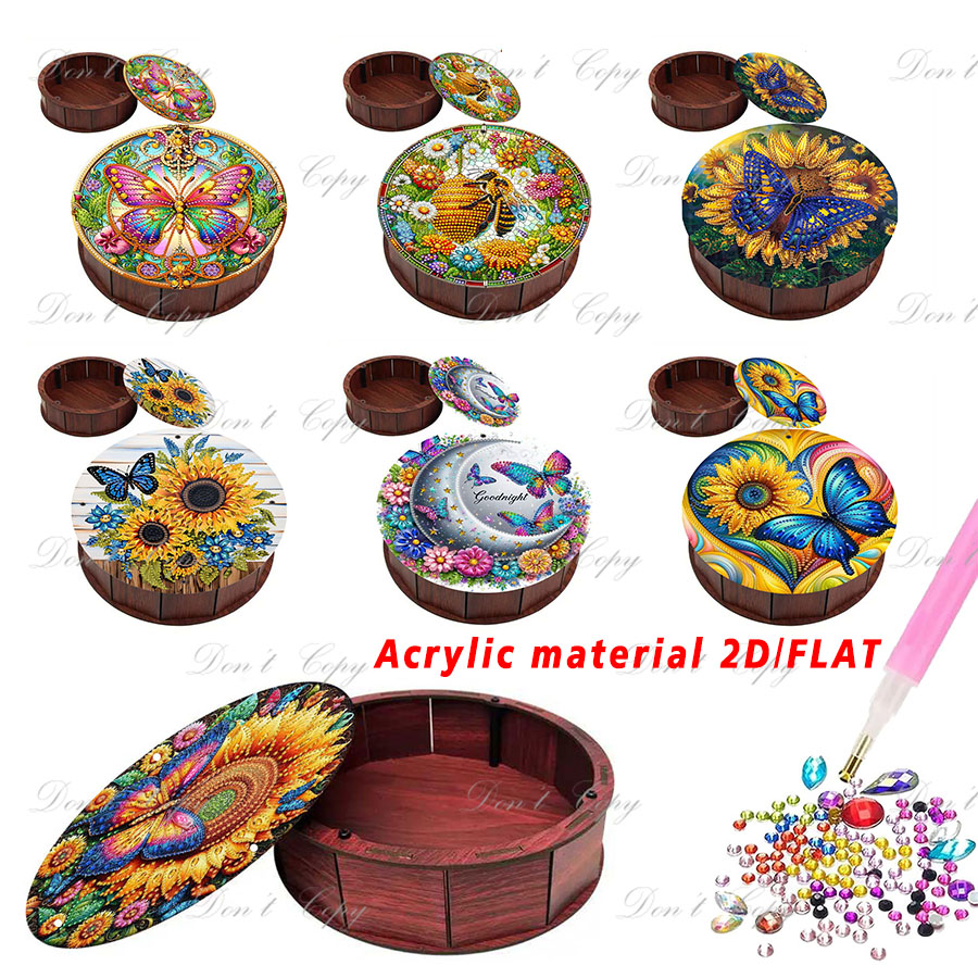 Art Craft Butterfly - A set of round storage boxes