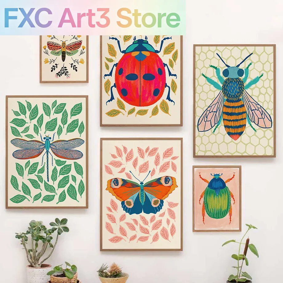 Art Craft Butterfly - 1pc frameless Colorful Insect Wall Art