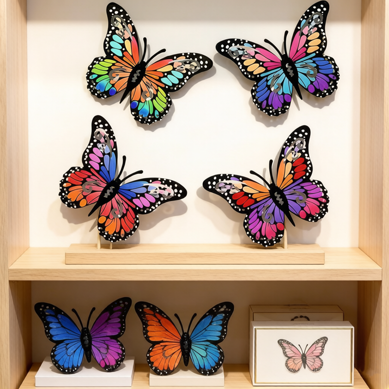 Art Craft Butterfly - Creative Metal Butterfly Wall Decor, 4Pcs