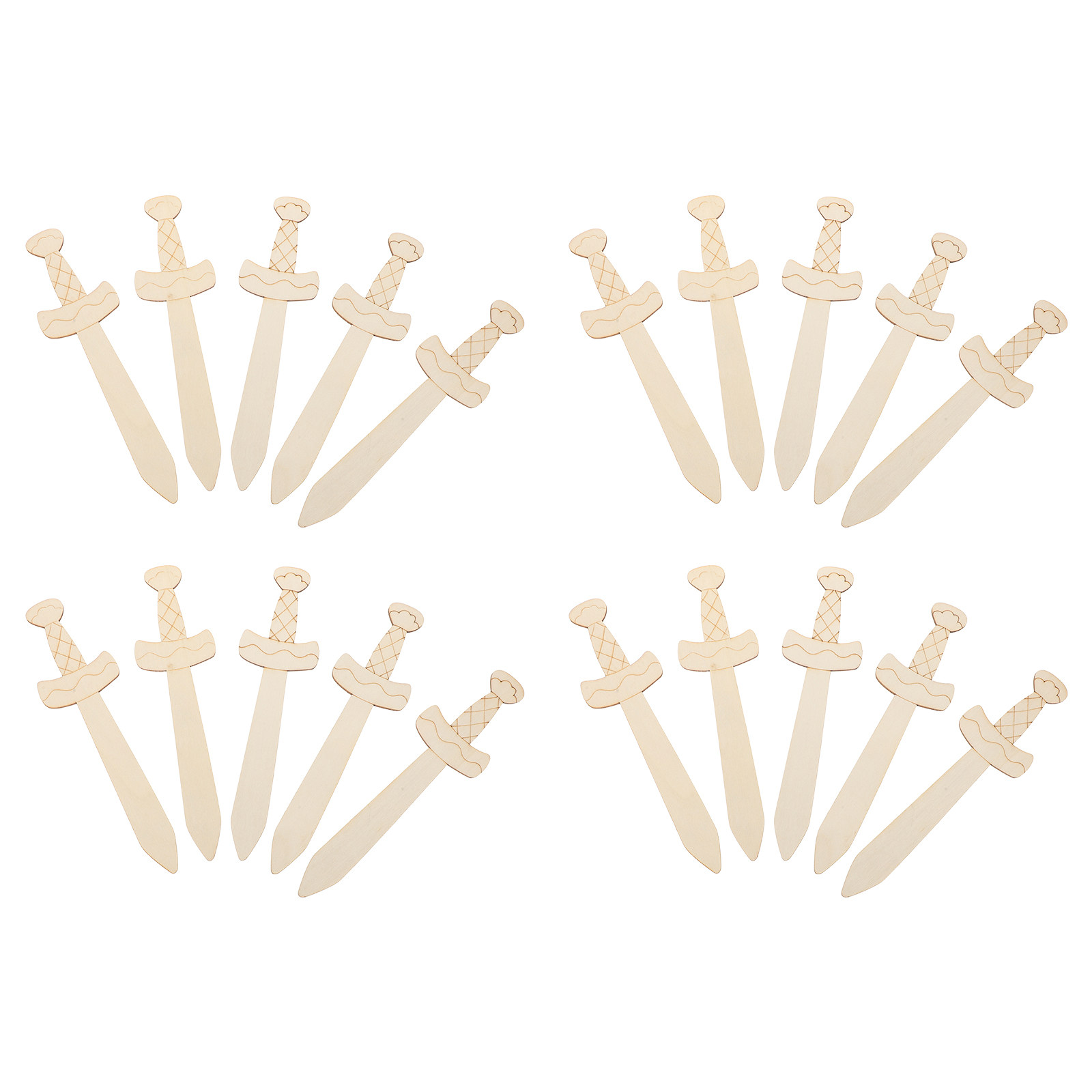 Art Craft Kids - 20Pcs Small Wooden Swords for Kids