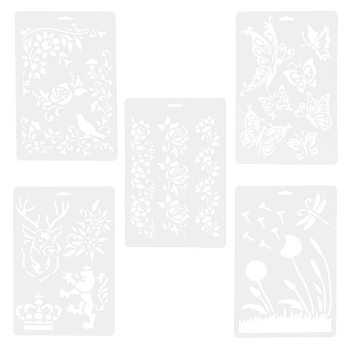 Art Craft Classes - 5pcs Painting Templates Reusable Durable Stencils