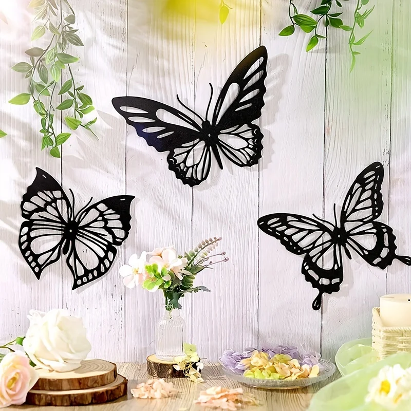 Art Craft Butterfly - 3pcs Butterfly Dragonfly Hummingbird Metal Wall
