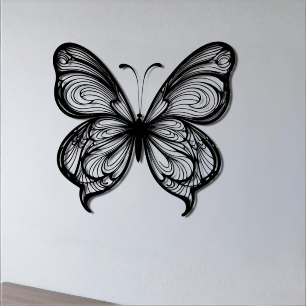 Art Craft Butterfly - 1pc Black White Metal Butterfly Wall