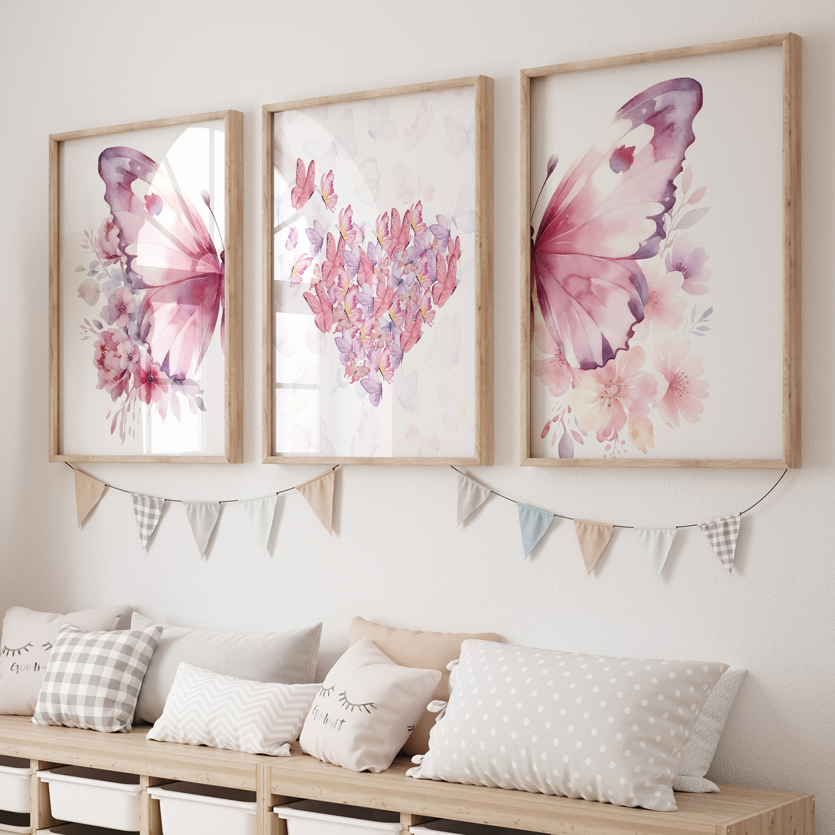 Art Craft Butterfly - 3pcs Cartoon Children Pink Love Butterfly