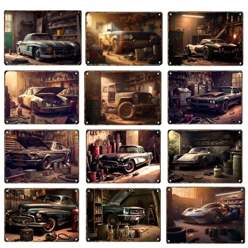 Vintage Garage Classic Car Tin - Art Craft Club บทวิจารณ์และราคา