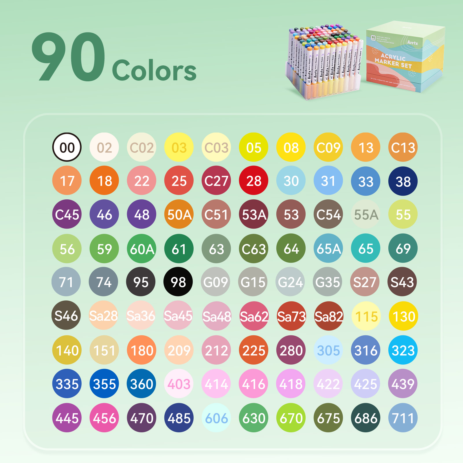 Arrtx 90 Colors Acrylic Paint  - Art Craft Book บทวิจารณ์และราคา