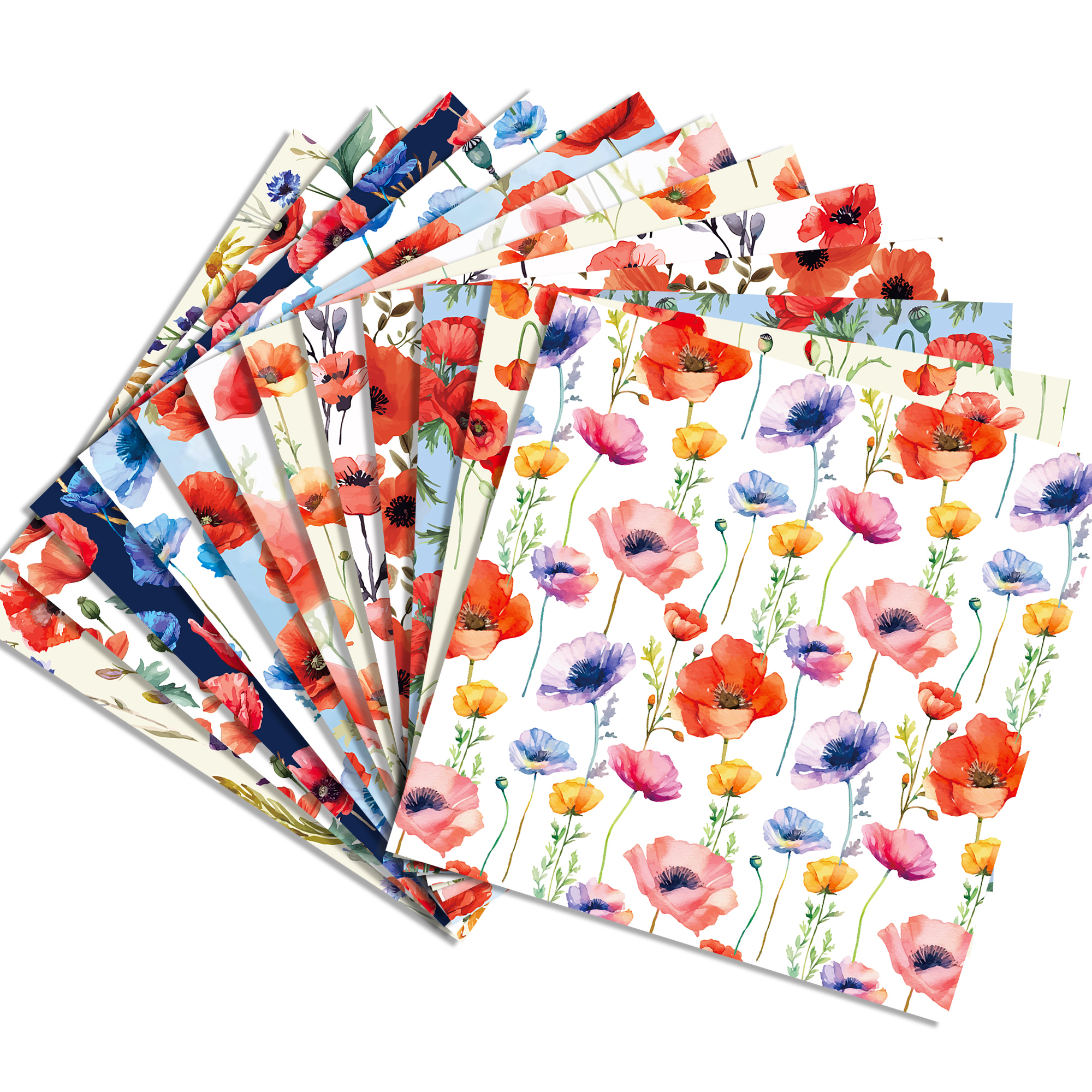 24pcs 30*30cm Poppy Red Flower - Art Craft In Paper บทวิจารณ์และราคา