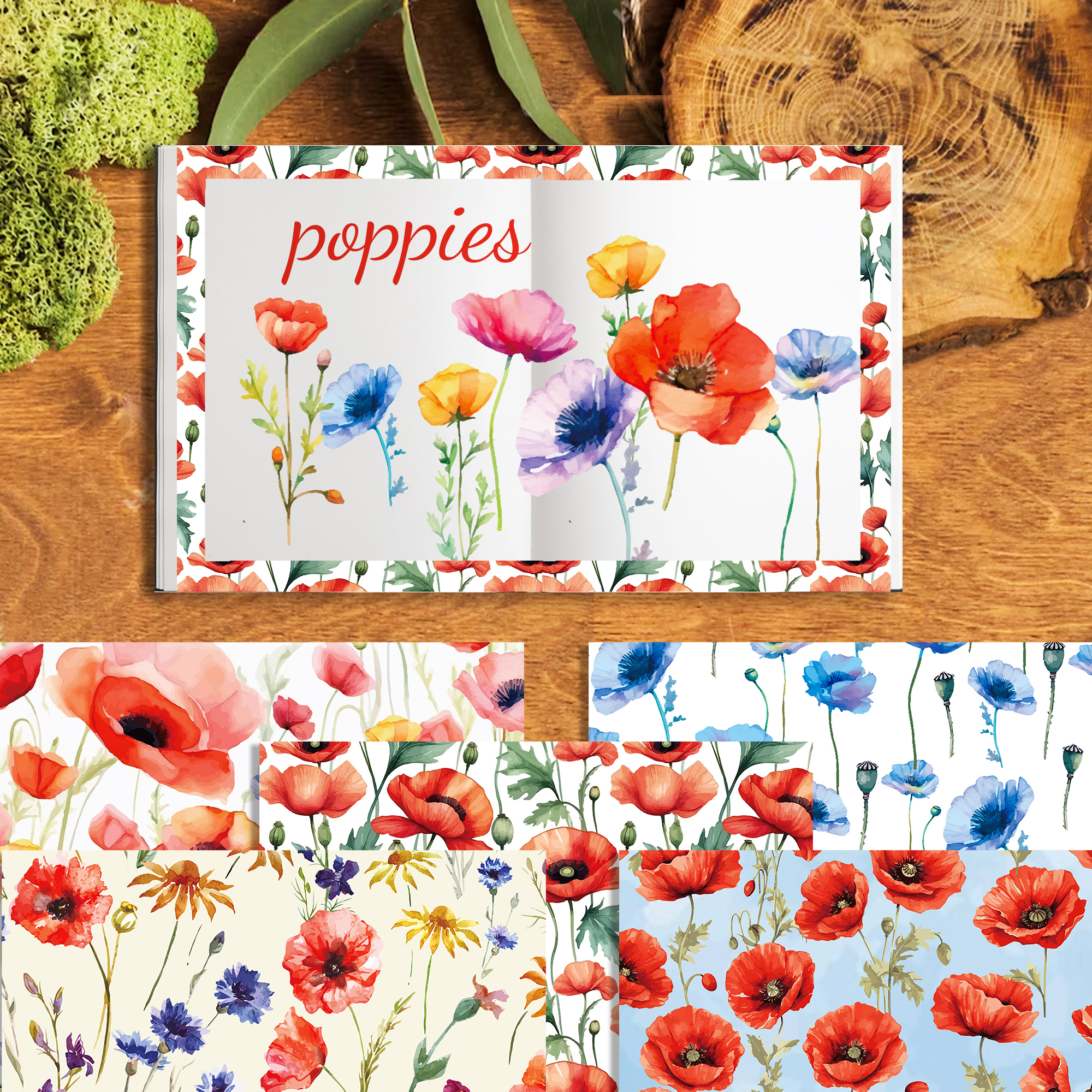 24pcs 30*30cm Poppy Red Flower - Art Craft In Paper บทวิจารณ์และราคา