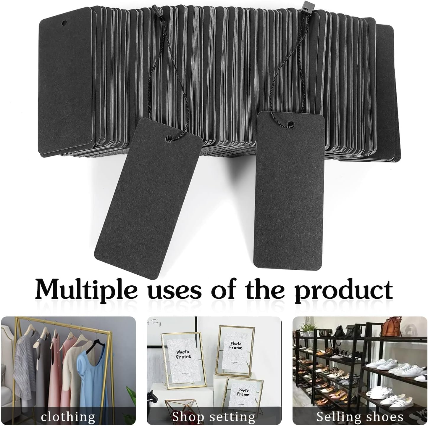 200 Black Paper Clothing Tags  - Art Craft In Paper บทวิจารณ์และราคา