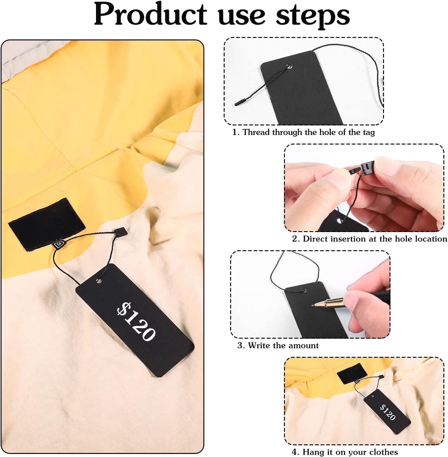 200 Black Paper Clothing Tags  - Art Craft In Paper บทวิจารณ์และราคา