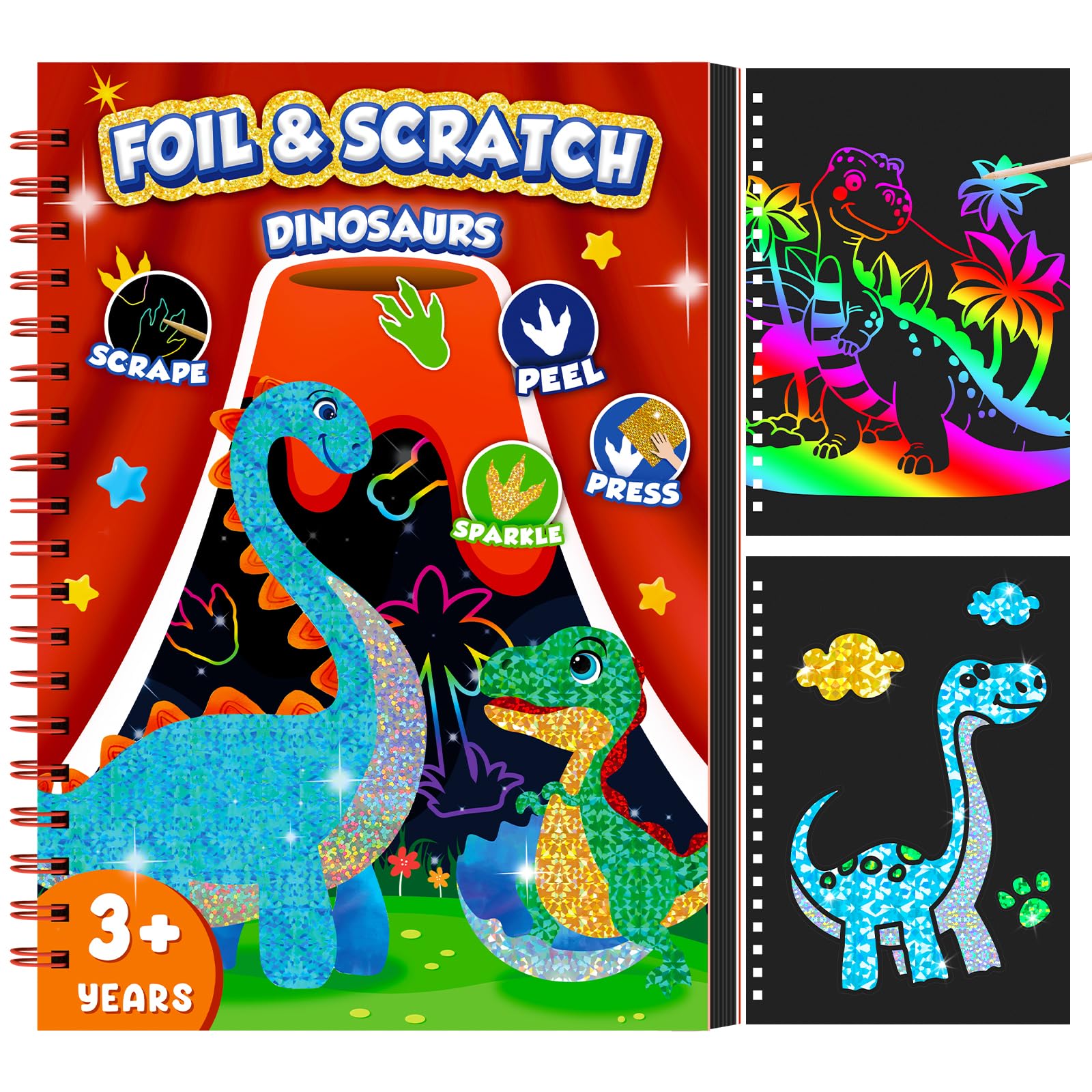 Dinosaur Scratch Art Book for  - Art Craft Book บทวิจารณ์และราคา