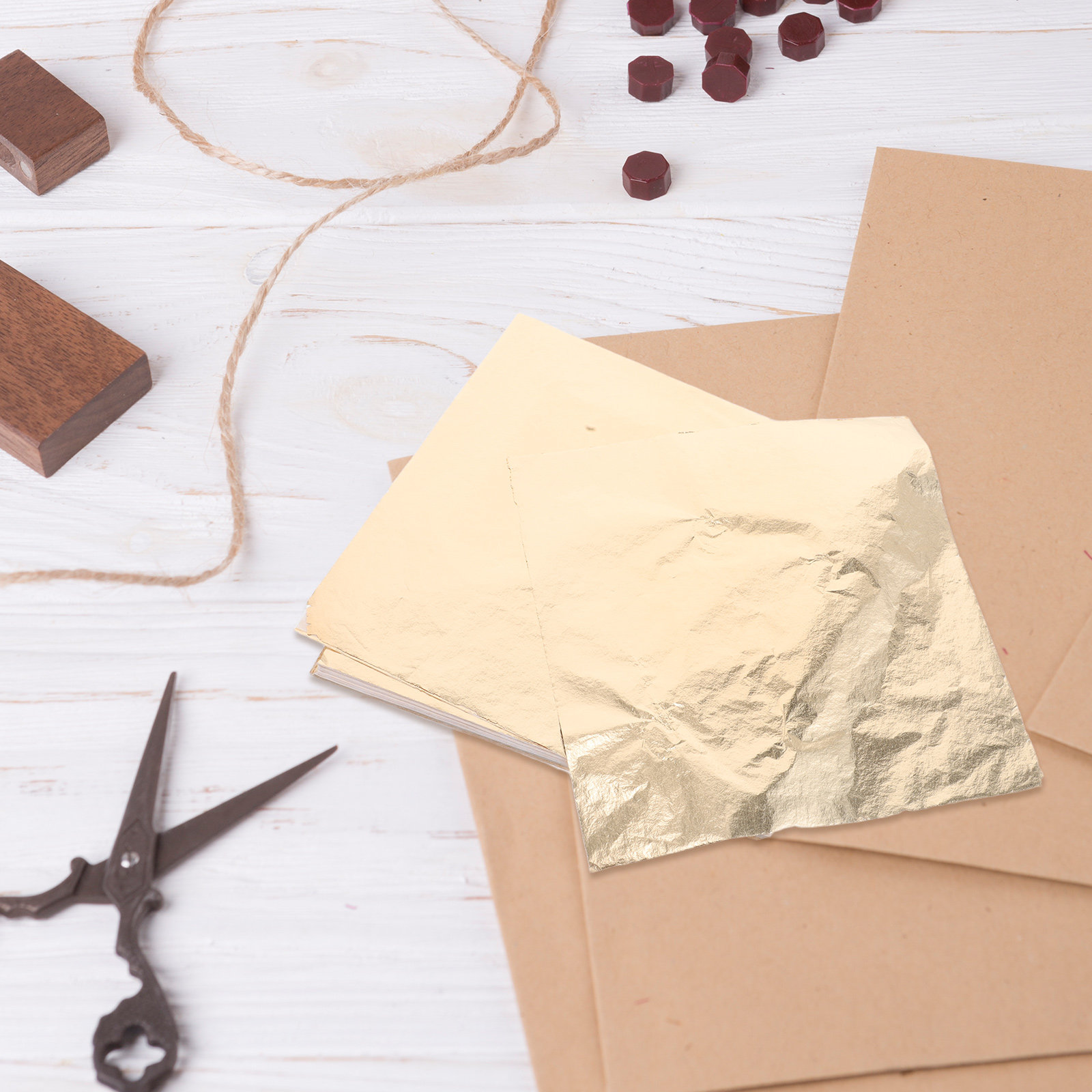 100 Sheets Gold Foil Leaf Pape - Art Craft In Paper บทวิจารณ์และราคา