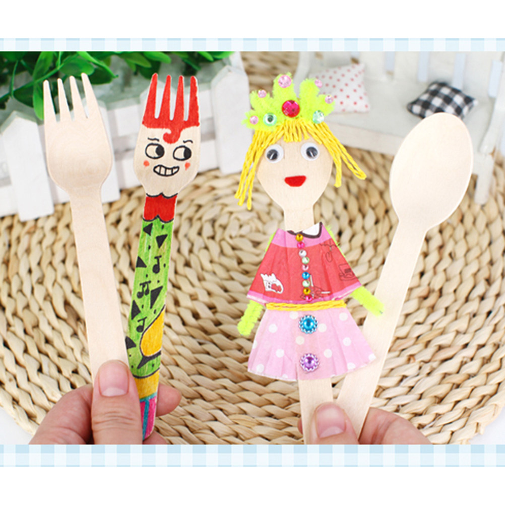 50Pcs Wooden Spoons Semi Finis - Art Craft Classes บทวิจารณ์และราคา