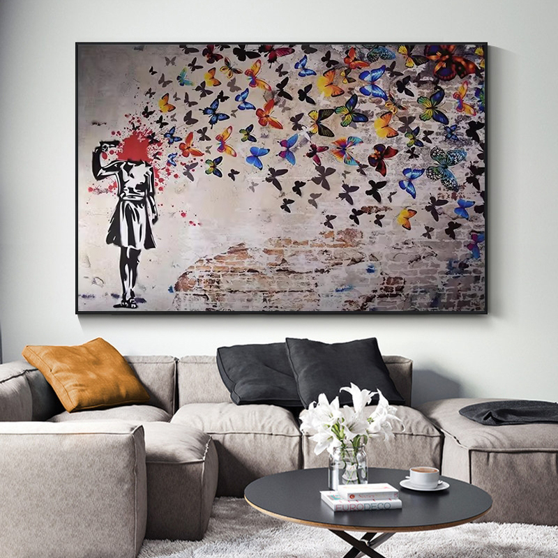 Banksy Butterfly Girl Poster a - Art Craft Butterfly บทวิจารณ์และราคา
