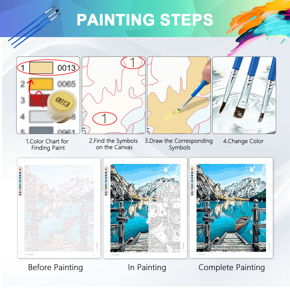 HUACAN Oil Painting By Number  - Art Craft Number บทวิจารณ์และราคา