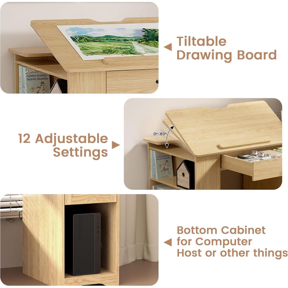 Adjustable Desk with Storage,  - Art & Craft Valley บทวิจารณ์และราคา