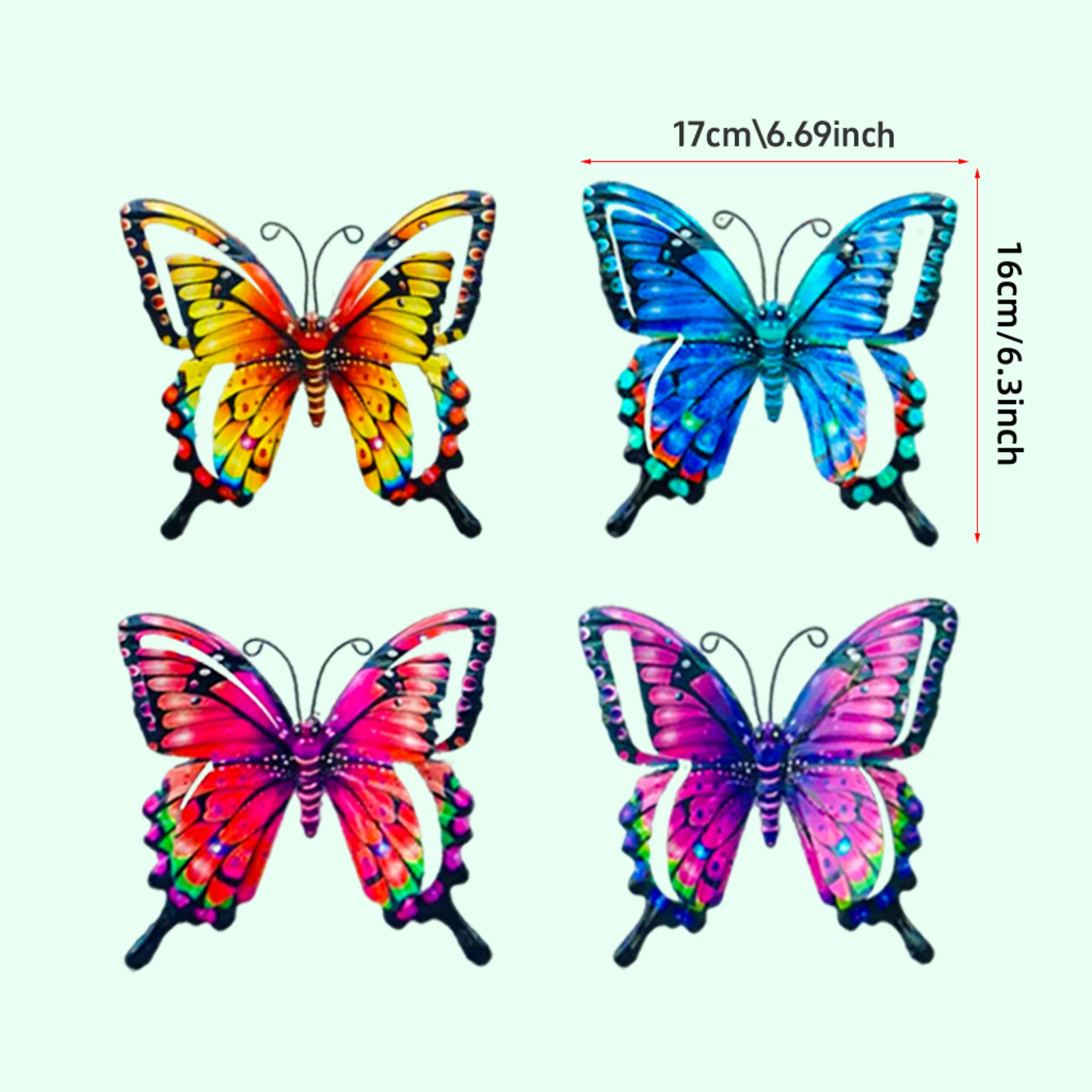 4pcs Iron Butterfly Wall Decor - Art Craft Butterfly บทวิจารณ์และราคา