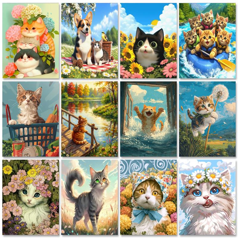 GATYZTORY Cat Painting By Numb - Art Craft Number บทวิจารณ์และราคา