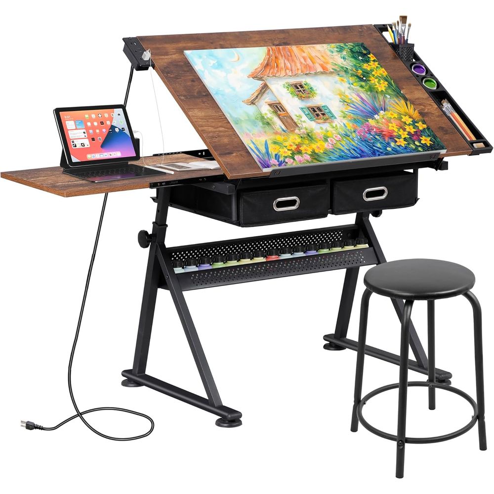 Adjustable Drafting Table with - Art & Craft Valley บทวิจารณ์และราคา