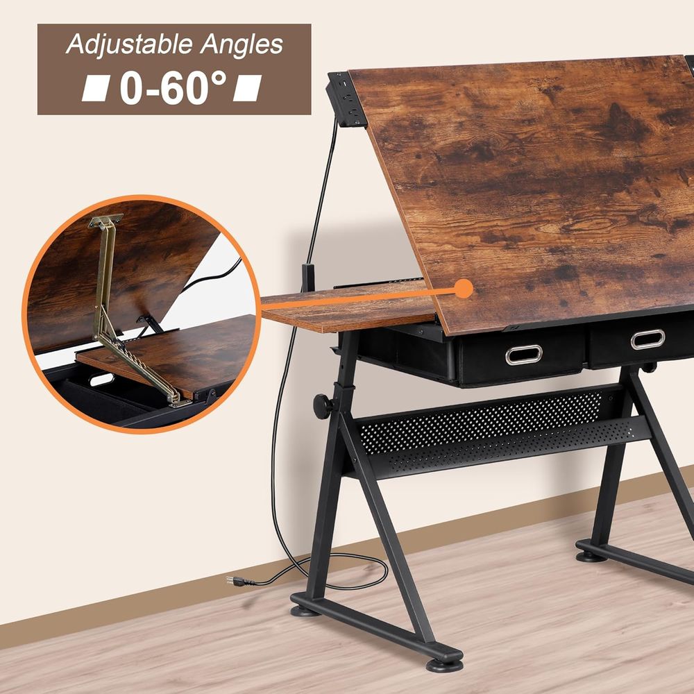 Adjustable Drafting Table with - Art & Craft Valley บทวิจารณ์และราคา