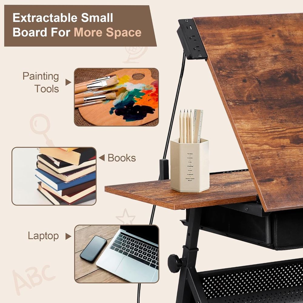 Adjustable Drafting Table with - Art & Craft Valley บทวิจารณ์และราคา