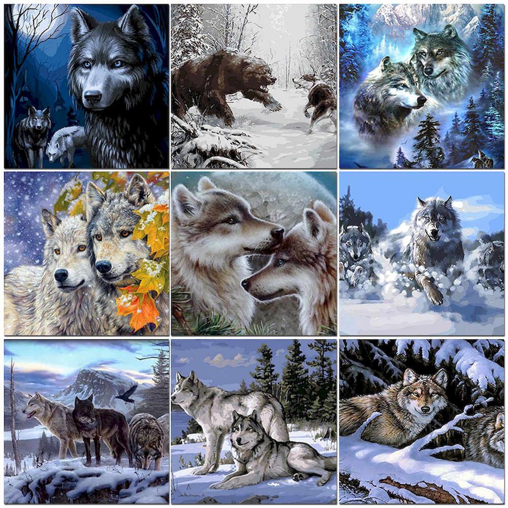 Painting By Numbers Wolf Oil P - Art Craft Number บทวิจารณ์และราคา