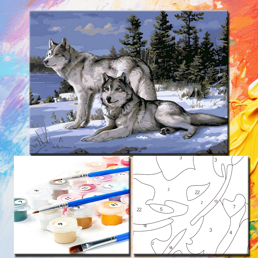Painting By Numbers Wolf Oil P - Art Craft Number บทวิจารณ์และราคา