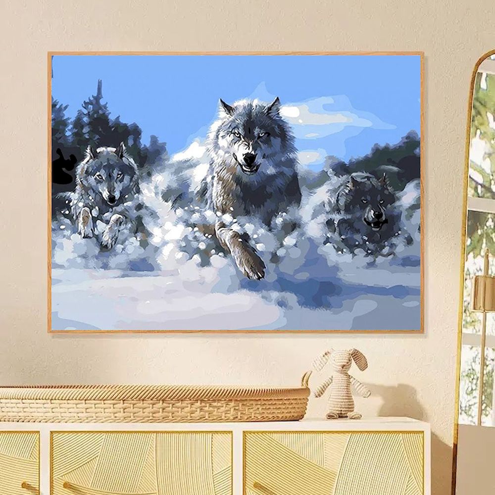 Painting By Numbers Wolf Oil P - Art Craft Number บทวิจารณ์และราคา