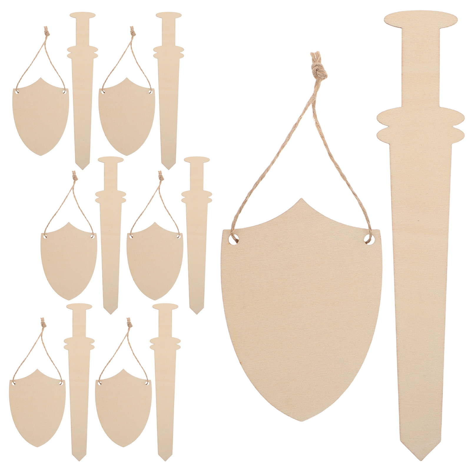 2Sets Wooden Shield Sword Blan - Art Craft Classes บทวิจารณ์และราคา