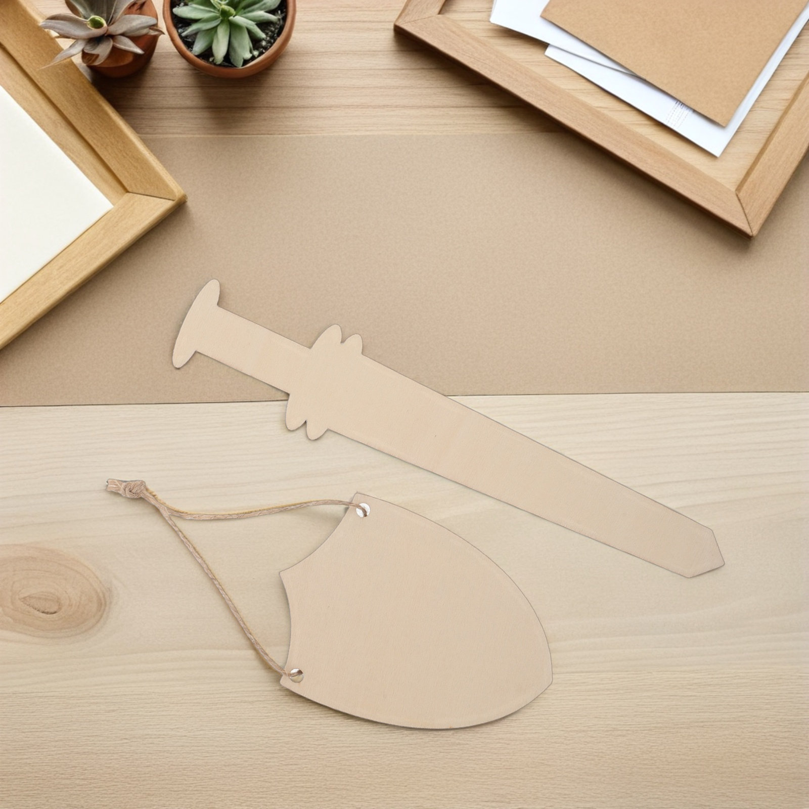 2Sets Wooden Shield Sword Blan - Art Craft Classes บทวิจารณ์และราคา