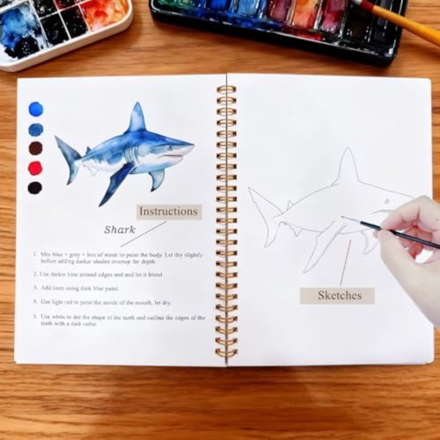 Watercolor Workbooks Coloring  - Art Craft Book บทวิจารณ์และราคา