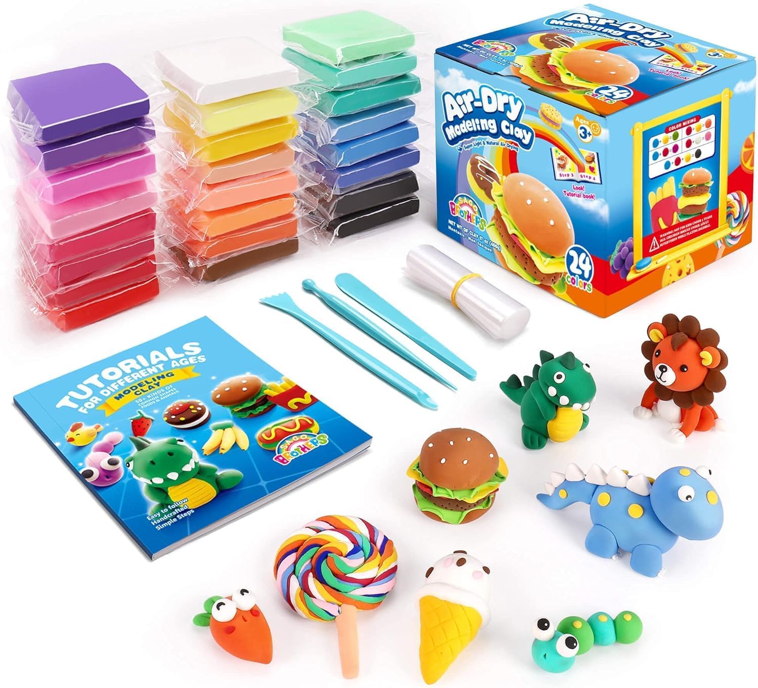 24 Colors Air Dry Clay Kit for - Art Craft Kids บทวิจารณ์และราคา