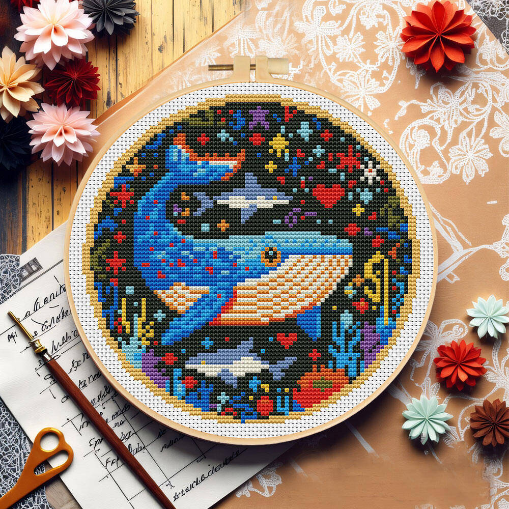 DIY Cross Stitch Whale Embroid - Art Craft And Cloth บทวิจารณ์และราคา