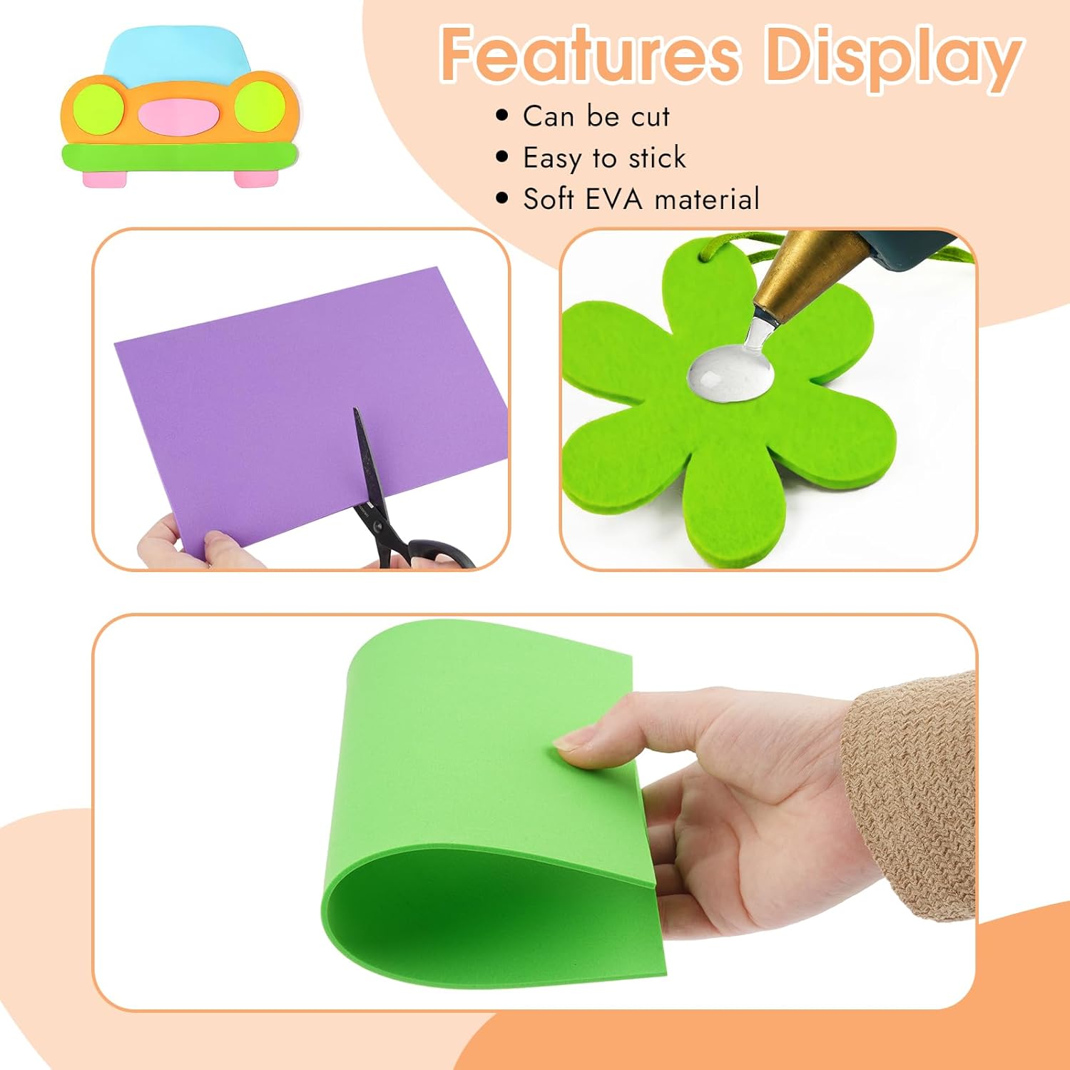 18 Sheets Foam Sheets, 9 Color - Art Craft In Paper บทวิจารณ์และราคา
