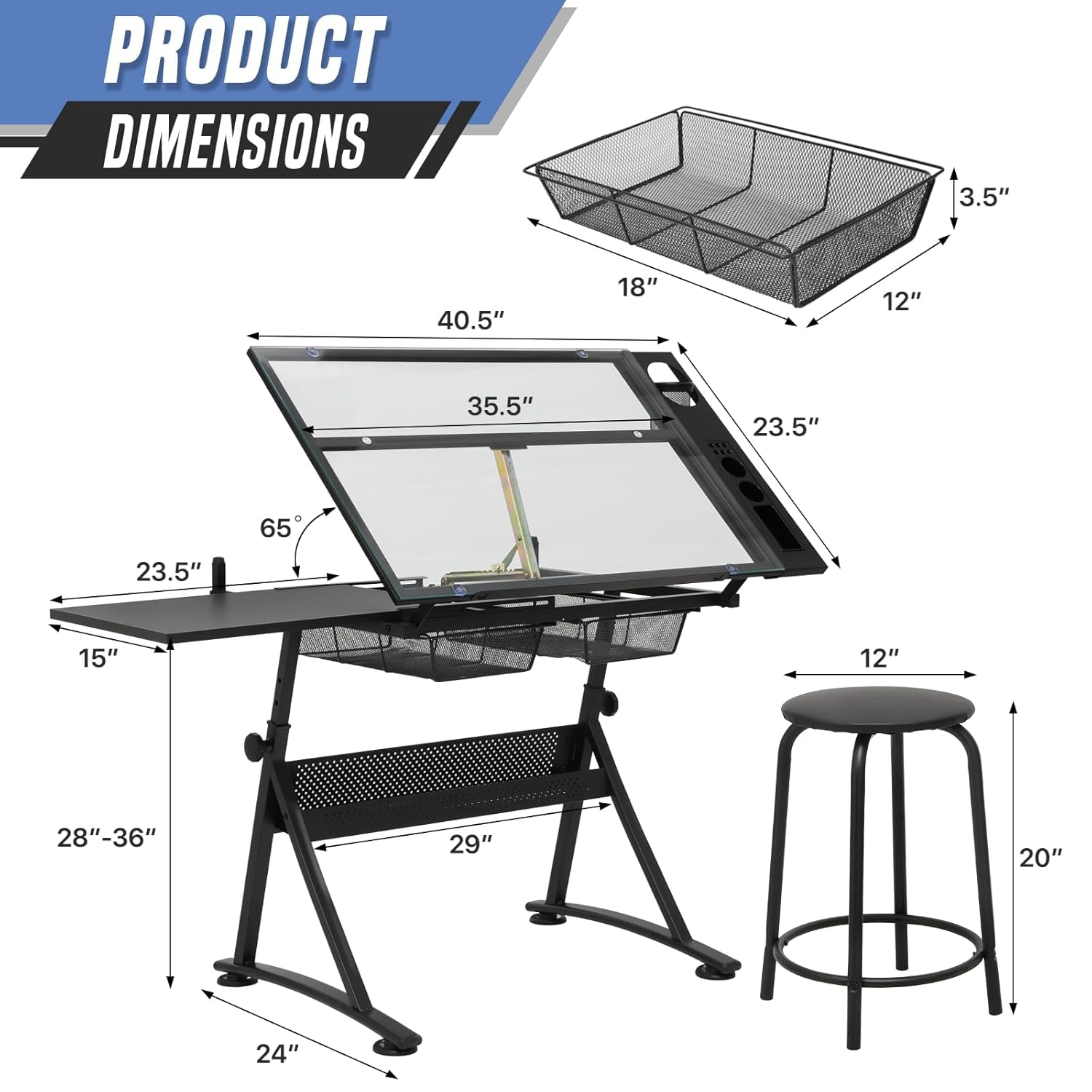 Drafting Table with Height Adj - Art & Craft Valley บทวิจารณ์และราคา