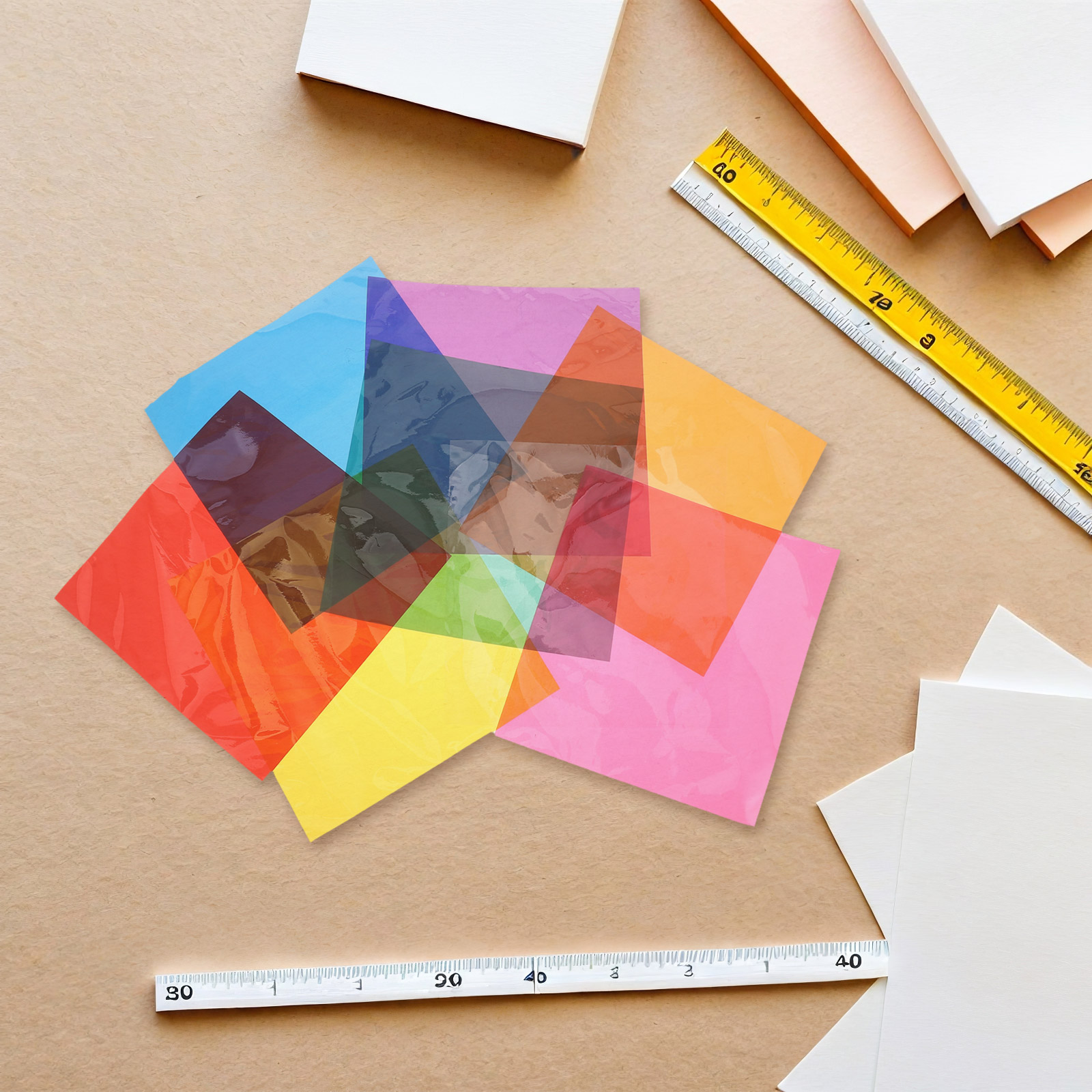 90Pcs Multi Colored Cellophane - Art Craft In Paper บทวิจารณ์และราคา