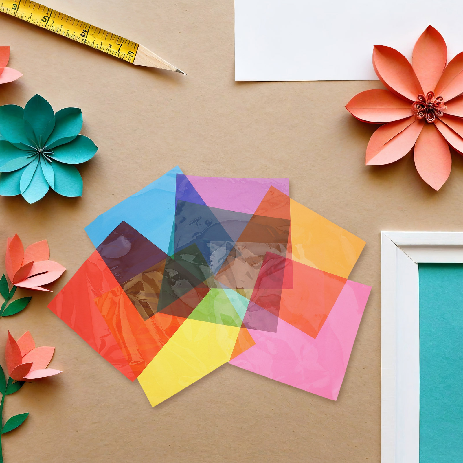 90Pcs Multi Colored Cellophane - Art Craft In Paper บทวิจารณ์และราคา