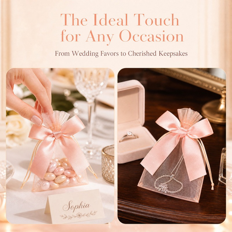 10/20pcs Pink Bow Gift Bags Tr - Art Craft And Cloth บทวิจารณ์และราคา
