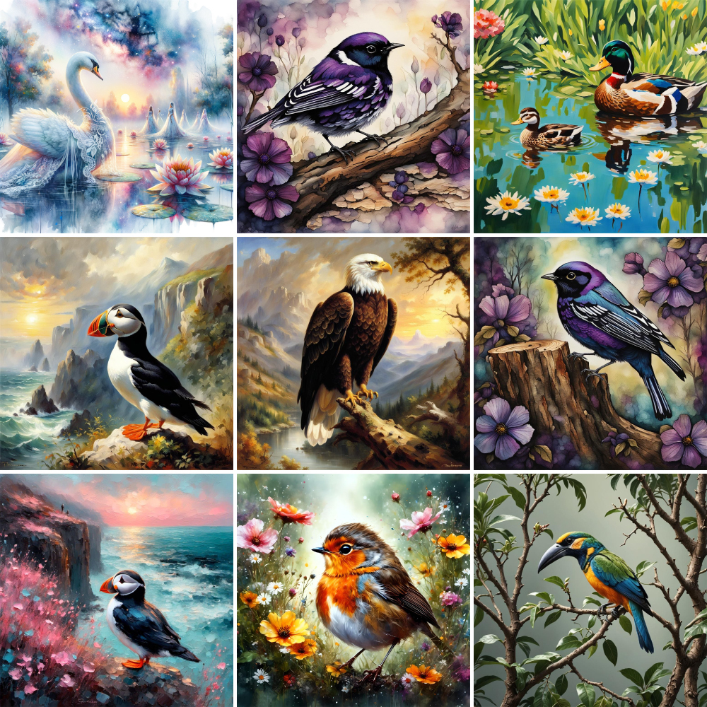 Bird Arctic Puffin Paintings B - Art Craft Number บทวิจารณ์และราคา