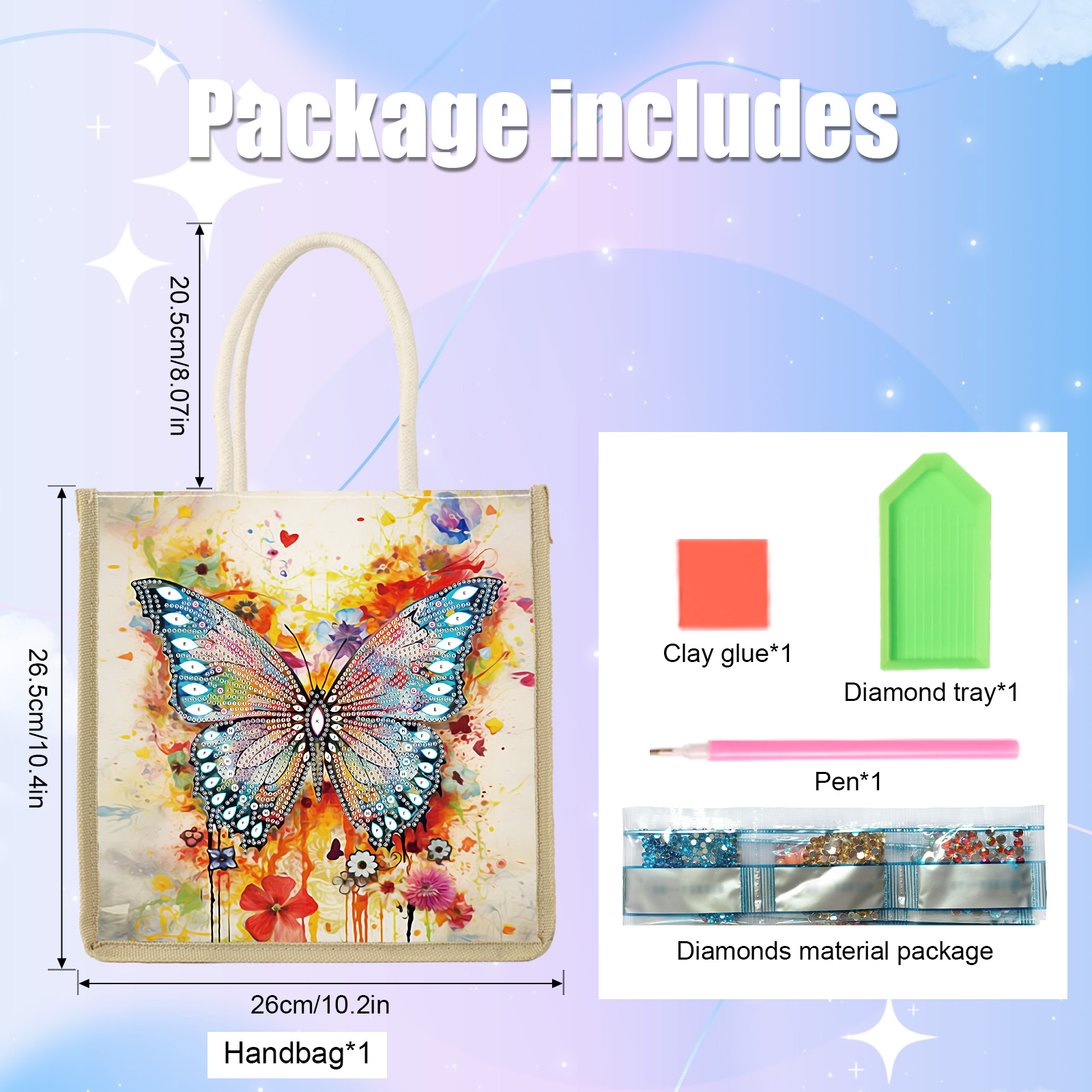 Diamond Painting Handbag Kits, - Art Craft Butterfly บทวิจารณ์และราคา