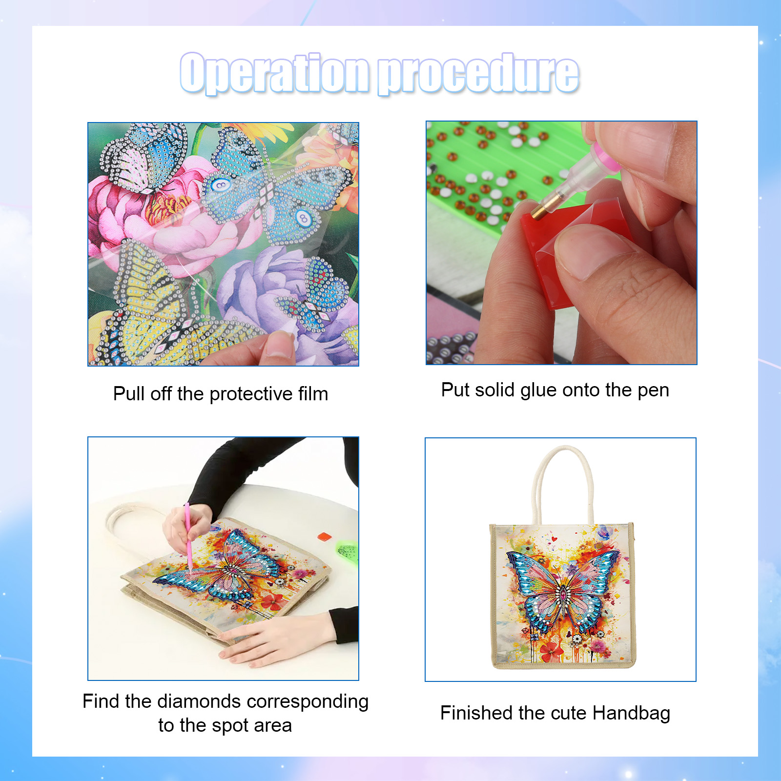 Diamond Painting Handbag Kits, - Art Craft Butterfly บทวิจารณ์และราคา