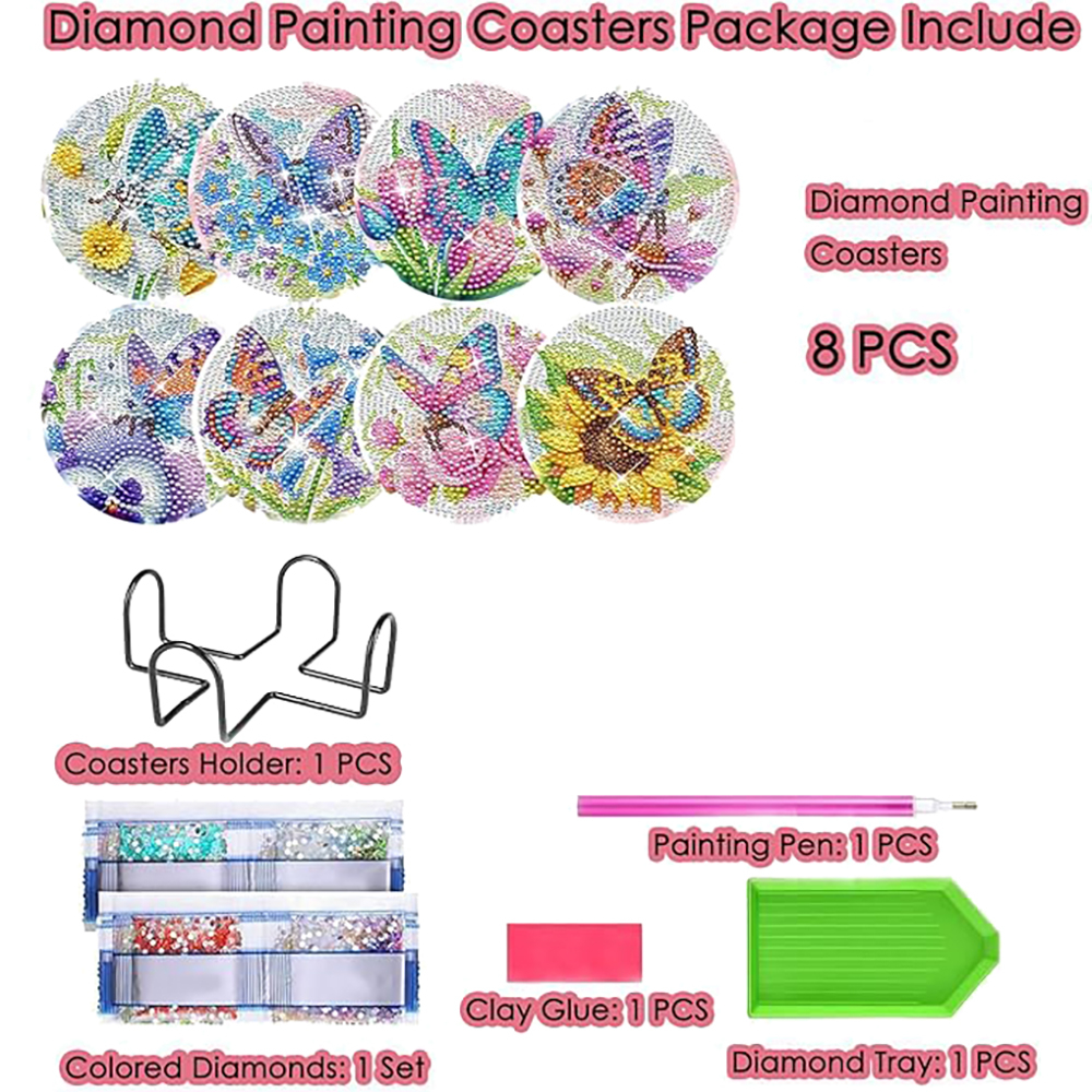 8 pieces of diamond art painti - Art Craft Butterfly บทวิจารณ์และราคา