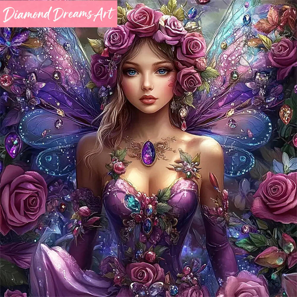 5D DIY Diamond Mosaic Woman Po - Art Craft Butterfly บทวิจารณ์และราคา