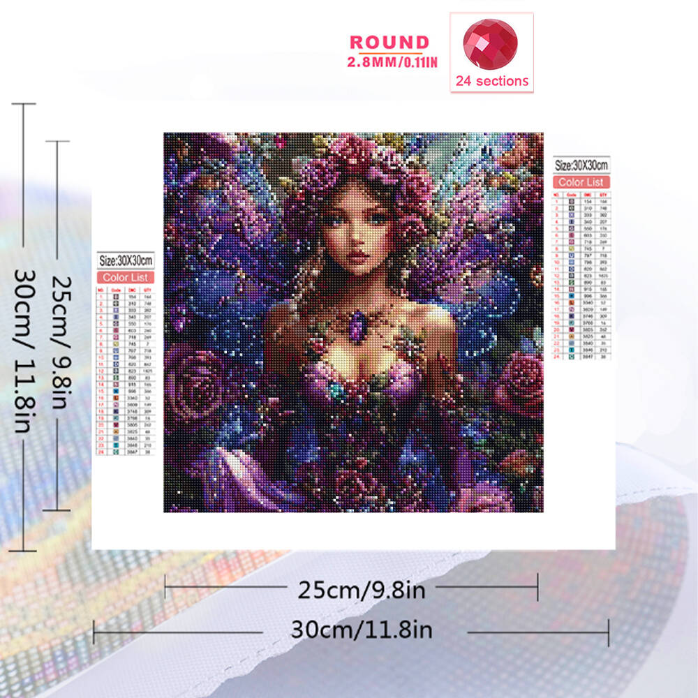 5D DIY Diamond Mosaic Woman Po - Art Craft Butterfly บทวิจารณ์และราคา