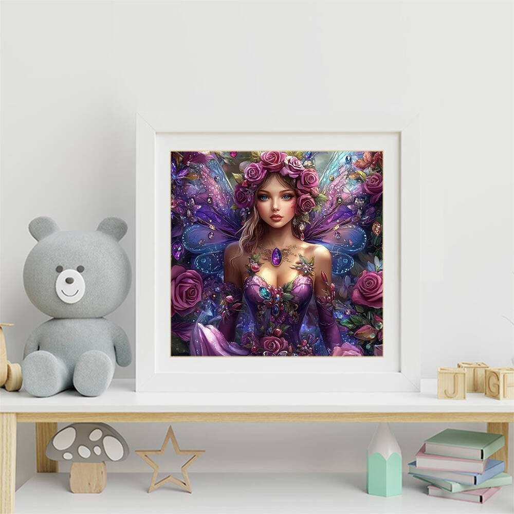 5D DIY Diamond Mosaic Woman Po - Art Craft Butterfly บทวิจารณ์และราคา