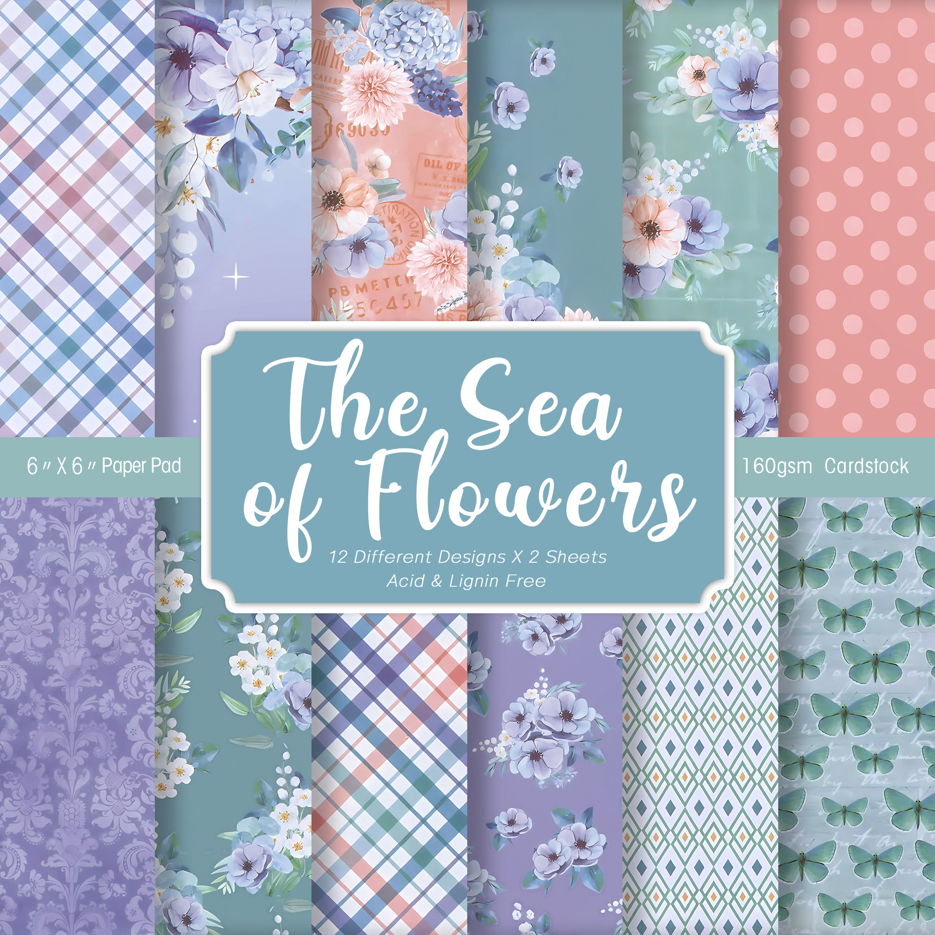 24 Sheets Colored Floral Patte - Art Craft In Paper บทวิจารณ์และราคา