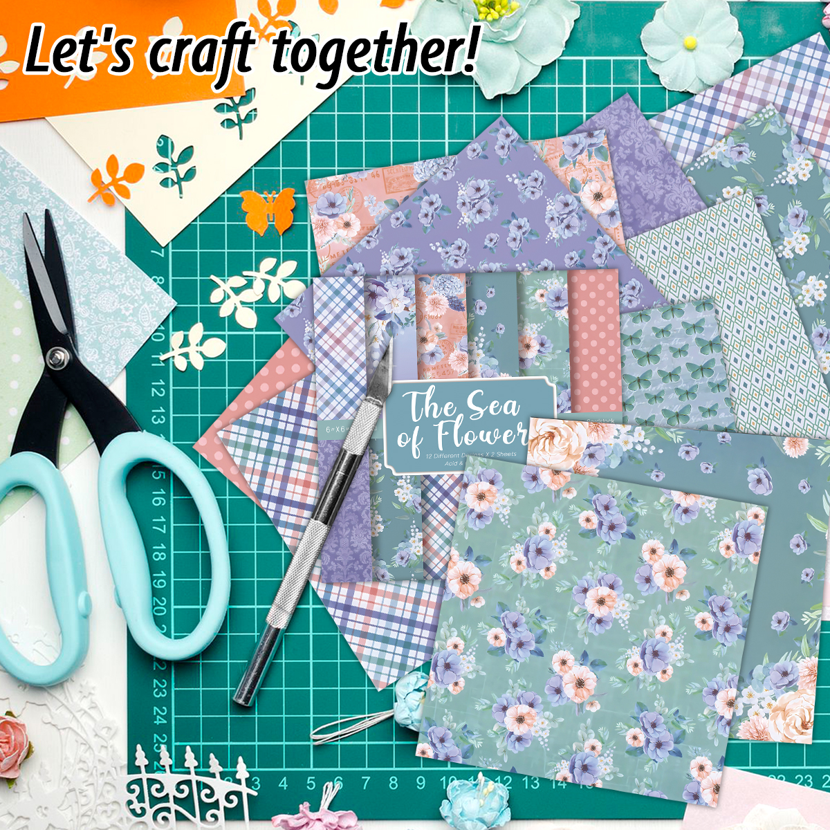 24 Sheets Colored Floral Patte - Art Craft In Paper บทวิจารณ์และราคา